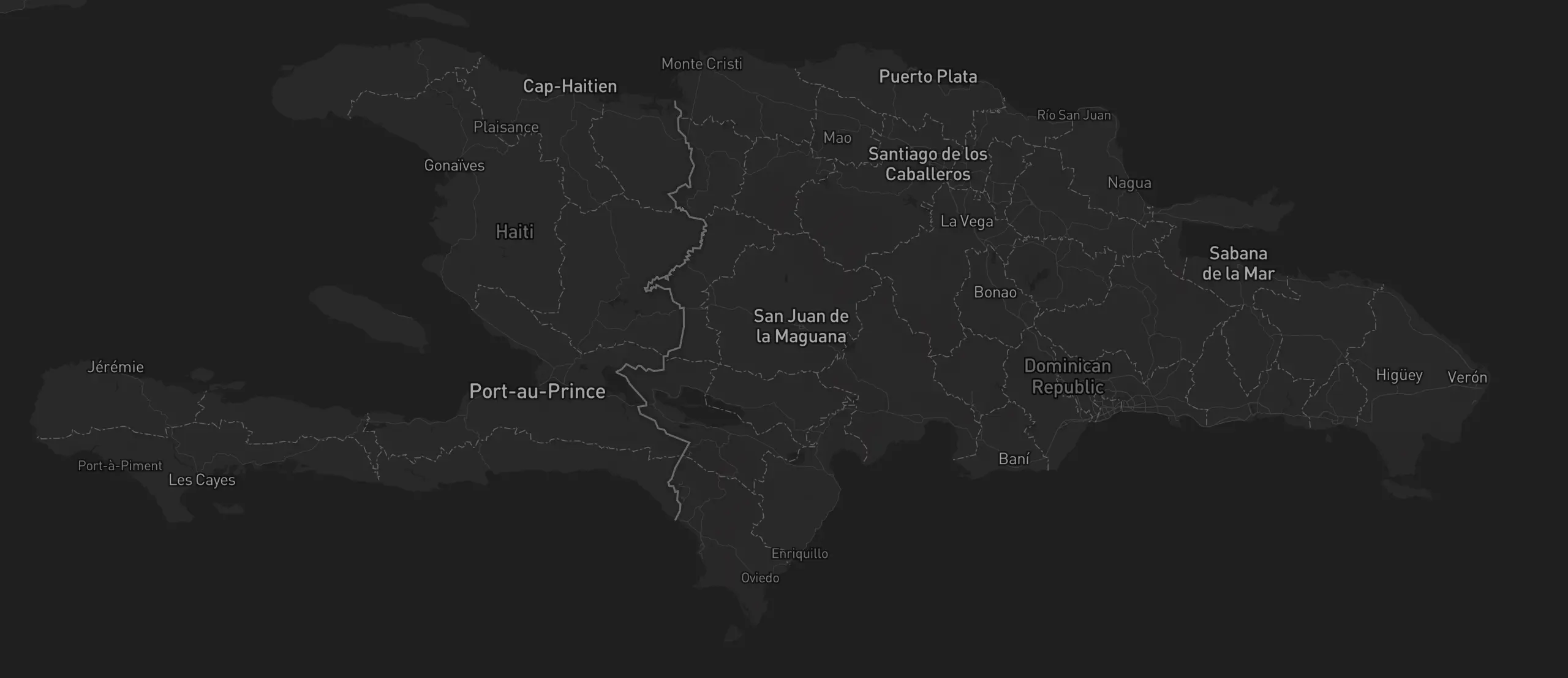 Mapa Dominikánské republiky a Haiti